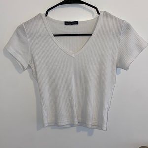 brandy melville cropped white tee